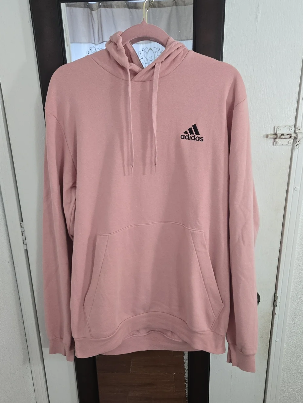 Adidas Men’s Dusty Pink Pullover Hoodie L
